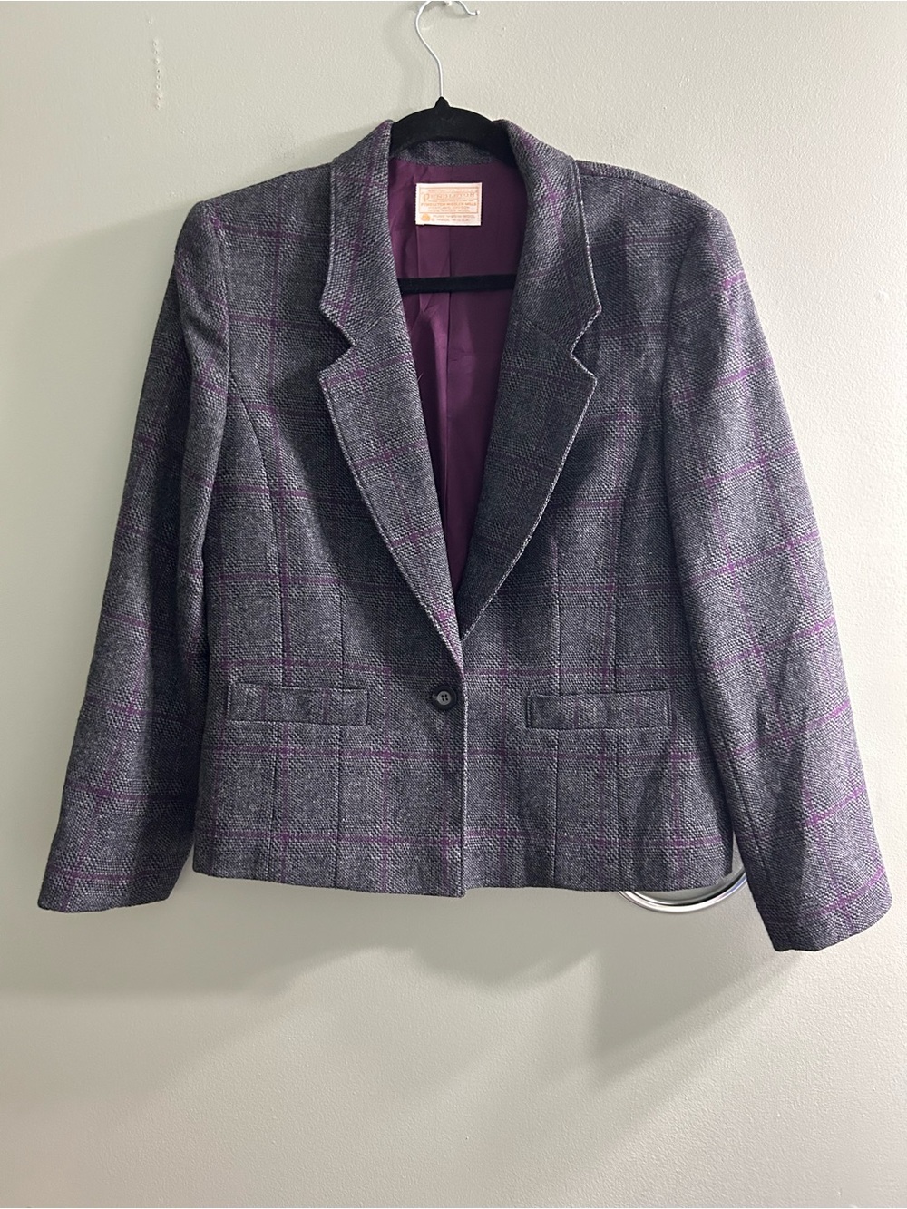 vintage Pendleton woolen mills wool blazer purple lining